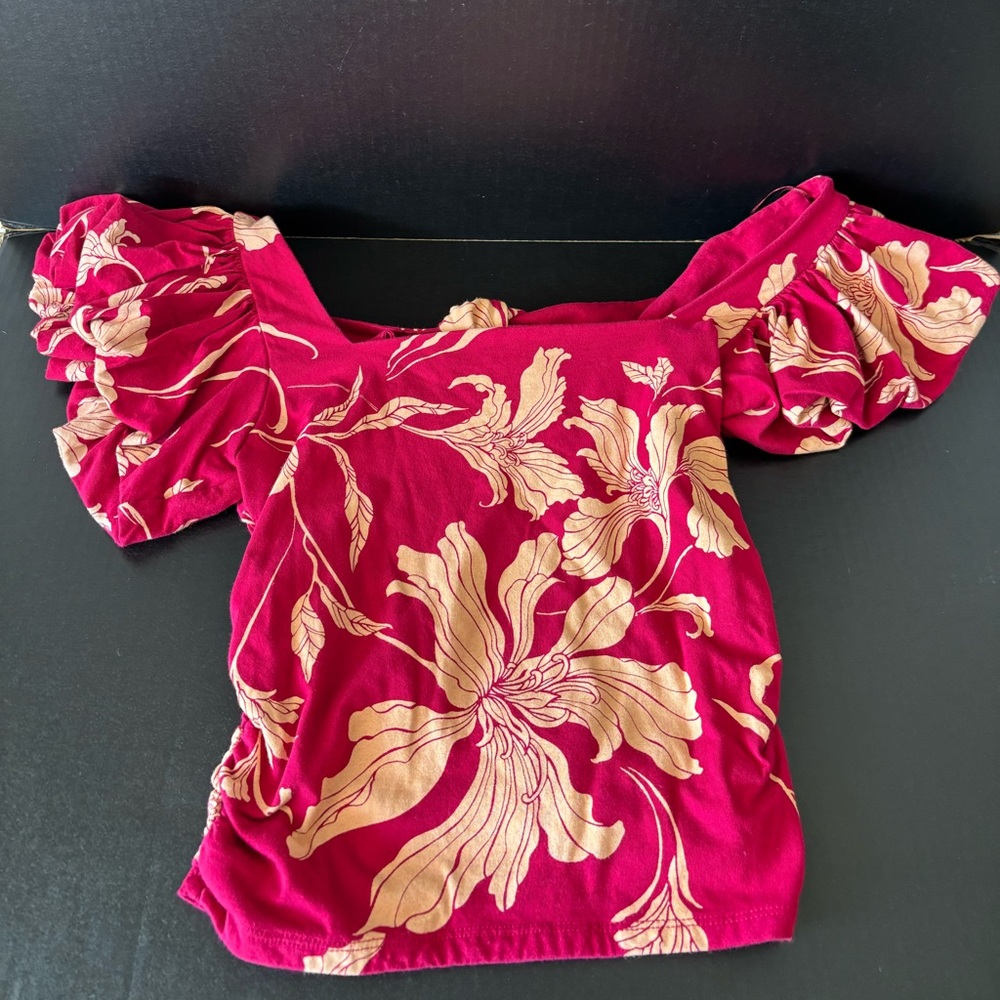 Women’s EXPRESS Floral Tie Back Cropped Top